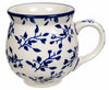Polish Pottery Large Belly Mug (Blue Spray) | K068T-LISK at PolishPotteryOutlet.com