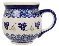 A picture of a Polish Pottery Large Belly Mug (Vineyard in Bloom) | K068T-MCP as shown at PolishPotteryOutlet.com/products/large-belly-mug-vineyard-in-bloom
