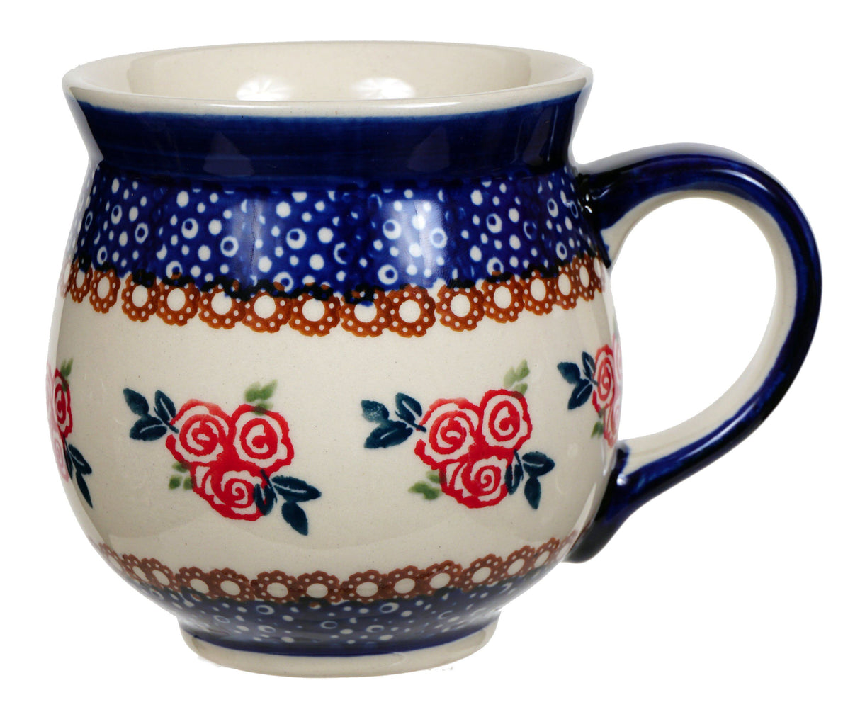 Mug, Belly Mug, 16oz Large in "Parade of Roses" by Manufaktura | K068T-MCR1