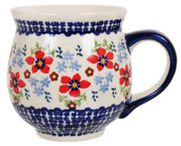 A picture of a Polish Pottery Large Belly Mug (Summer Bouquet) | K068T-MM01 as shown at PolishPotteryOutlet.com/products/large-belly-mug-summer-bouquet