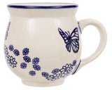 Mug, Belly Mug, 16 oz Large in "Butterfly Garden" by Manufaktura | K068T-MOT1