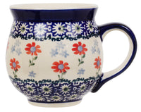 A picture of a Polish Pottery Large Belly Mug (Summer Blossoms) | K068T-P232 as shown at PolishPotteryOutlet.com/products/large-belly-mug-summer-blossoms