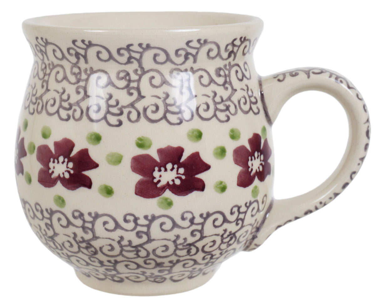 Mug, Belly Mug, 16oz Large in "Merlot Garden" by Manufaktura | K068T-P353