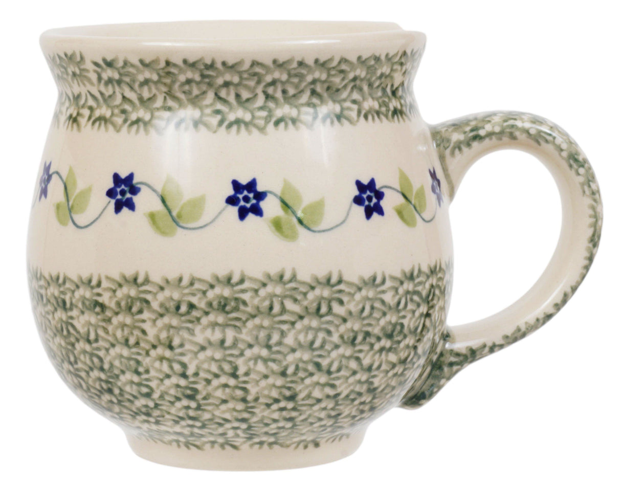 Mug, Belly Mug, 16 oz Large in "Woven Starflowers" by Manufaktura | K068T-RV01