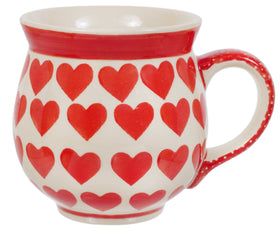 Polish Pottery Large Belly Mug (Whole Hearted Red) | K068T-SEDC Additional Image at PolishPotteryOutlet.com