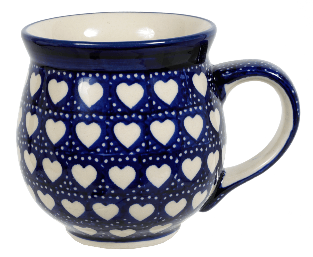 Mug, Belly Mug, 16oz Large in "Torrent of Hearts" by Manufaktura | K068T-SEM