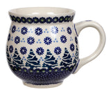 Mug, Belly Mug, 16oz Large in "Snowy Pines" by Manufaktura | K068T-U22