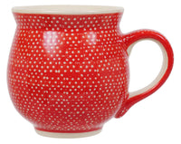 A picture of a Polish Pottery Large Belly Mug (Red Sky at Night) | K068T-WCZE as shown at PolishPotteryOutlet.com/products/large-belly-mug-red-sky-at-night