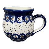 Mug, Belly Mug, 16 oz Large in "Peacock Dot" by Manufaktura | K068U-54K