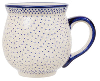 A picture of a Polish Pottery Large Belly Mug (Misty Blue) | K068U-61A as shown at PolishPotteryOutlet.com/products/large-belly-mug-misty-blue