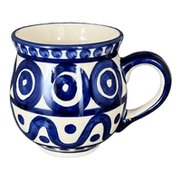 A picture of a Polish Pottery Large Belly Mug (Polish Doodle) | K068U-99 as shown at PolishPotteryOutlet.com/products/large-belly-mug-polish-doodle-k068u-99