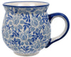Polish Pottery Large Belly Mug (English Blue) | K068U-AS53 at PolishPotteryOutlet.com