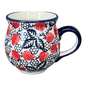 Polish Pottery Large Belly Mug (Strawberry Fields) | K068U-AS59 Additional Image at PolishPotteryOutlet.com