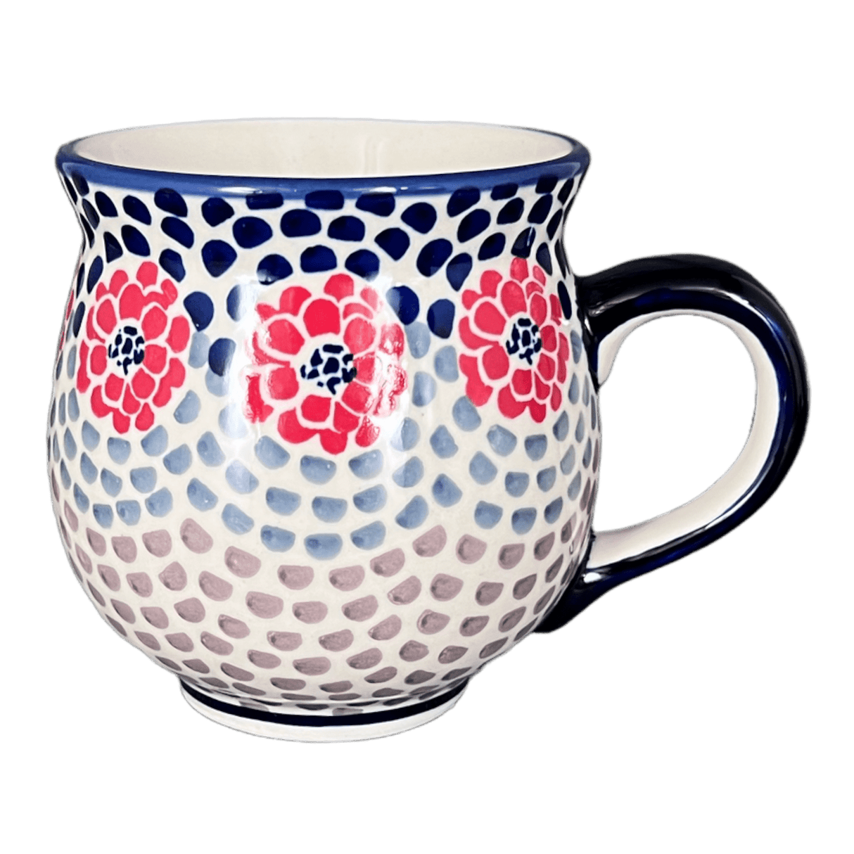 Mug, Belly Mug, 16oz Large in "Falling Petals" by Manufaktura | K068U-AS72