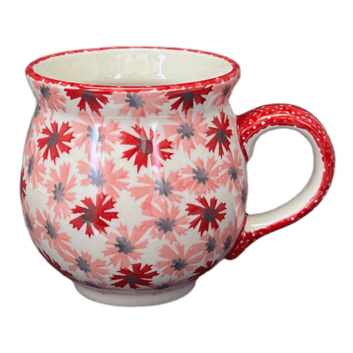 Mug, Belly Mug, 16oz Large in "Scarlet Daisy" by Manufaktura | K068U-AS73