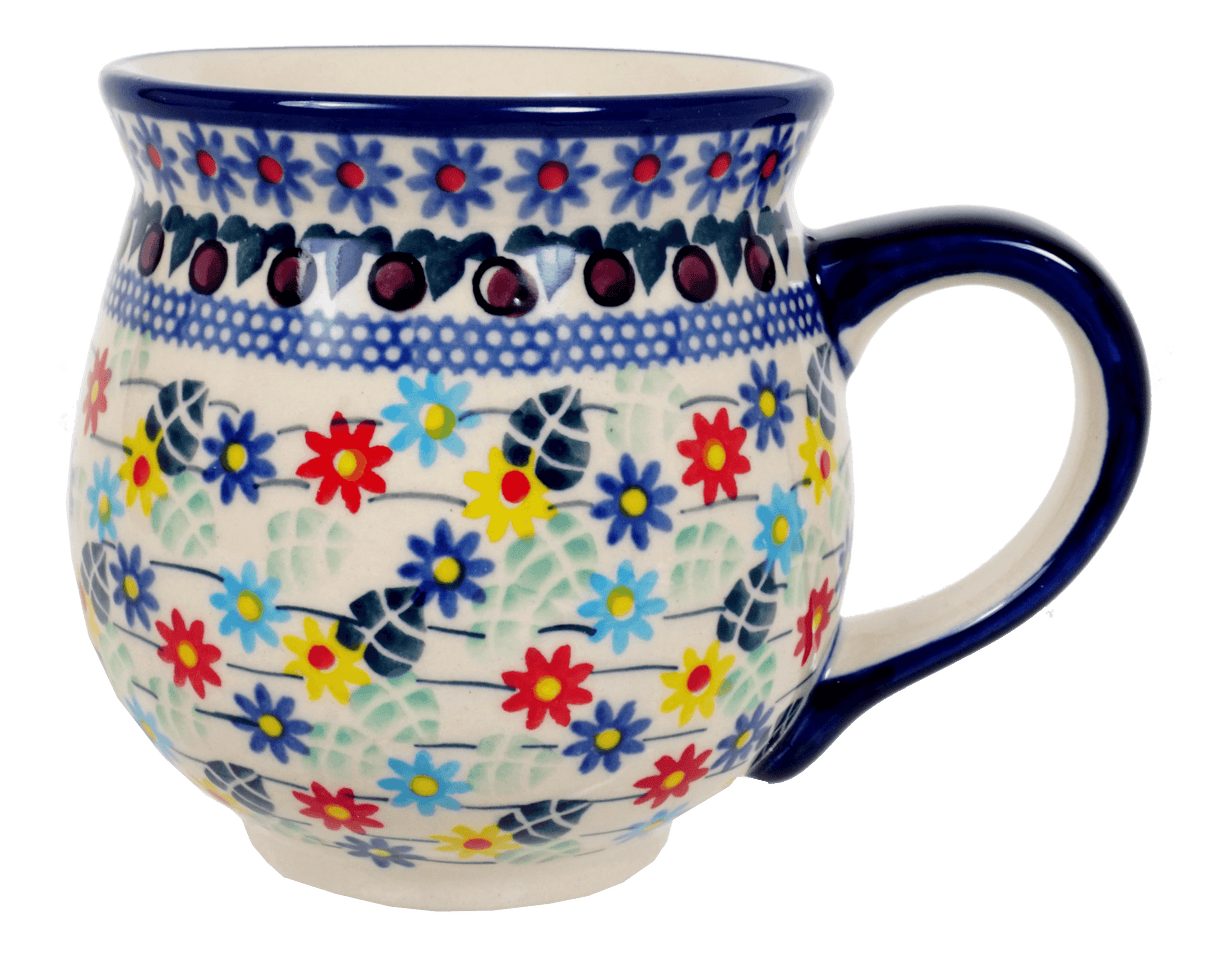 Mug, Belly Mug, 16oz Large in "Floral Swirl" by Manufaktura | K068U-BL01