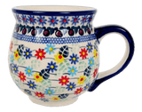 Mug, Belly Mug, 16oz Large in "Floral Swirl" by Manufaktura | K068U-BL01