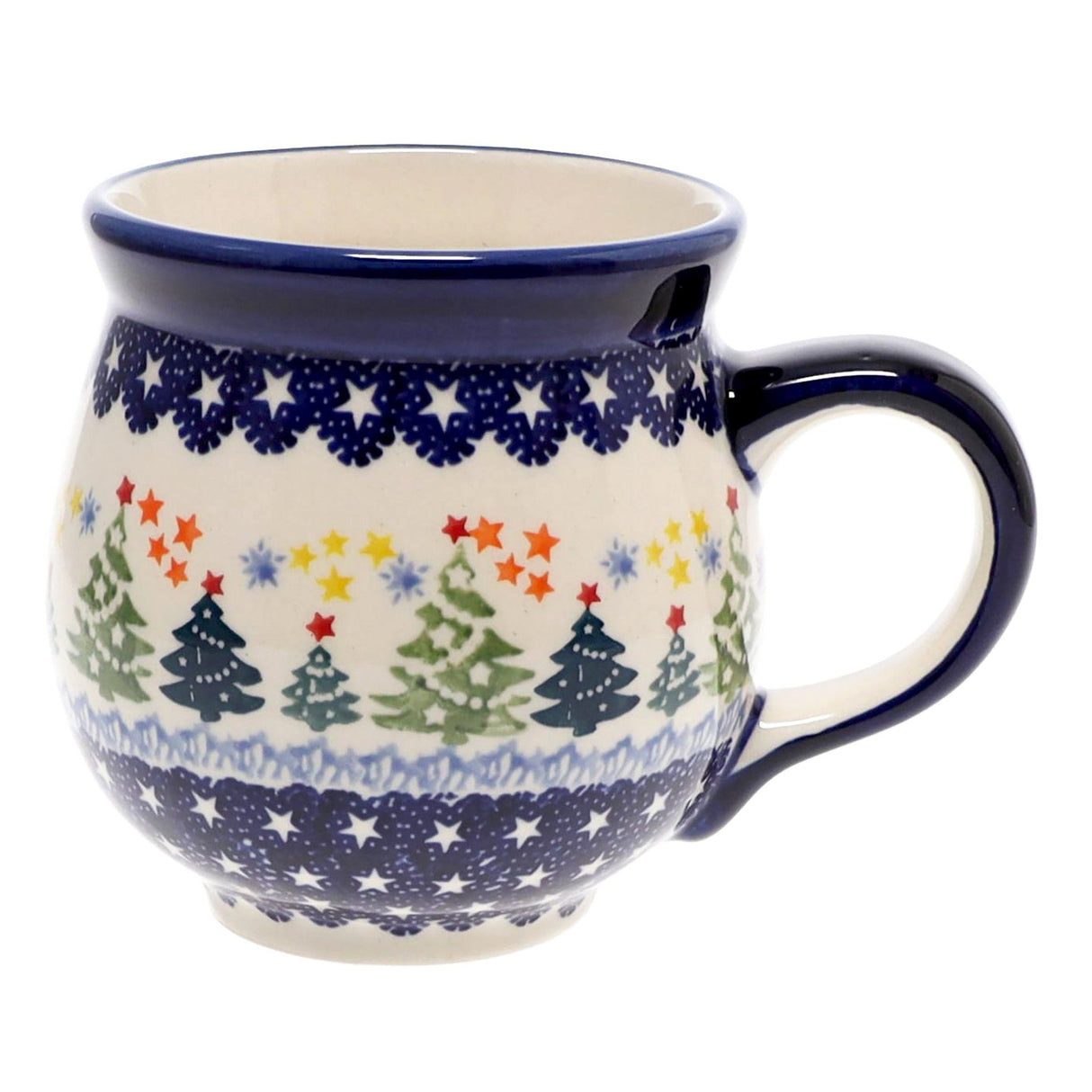 Mug, Belly Mug, 16oz Large in "Festive Forest" by Manufaktura | K068U-INS6