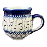 A picture of a Polish Pottery Large Belly Mug (Bubble Blast) | K068U-IZ23 as shown at PolishPotteryOutlet.com/products/large-belly-mug-iz23-k068u-iz23