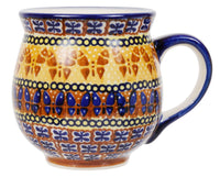 A picture of a Polish Pottery Large Belly Mug (Butterfly) | K068U-KLM as shown at PolishPotteryOutlet.com/products/large-belly-mug-butterfly