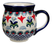 A picture of a Polish Pottery Large Belly Mug (Scandinavian Scarlet) | K068U-P295 as shown at PolishPotteryOutlet.com/products/large-belly-mug-scandinavian-scarlet