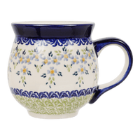 A picture of a Polish Pottery Large Belly Mug (Garden Stroll) | K068U-P316 as shown at PolishPotteryOutlet.com/products/large-belly-mug-garden-stroll