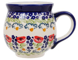 Mug, Belly Mug, 16oz Large in "Poppy Parade" by Manufaktura | K068U-P341