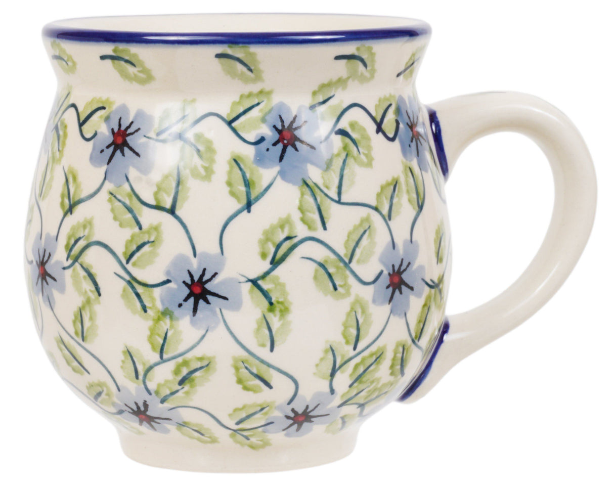 Mug, Belly Mug, 16oz Large in "Periwinkle Vine" by Manufaktura | K068U-TAB1