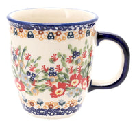 A picture of a Polish Pottery Small Mars Mug (Poppy Persuasion) | K081S-P265 as shown at PolishPotteryOutlet.com/products/mars-mug-poppy-perfection-k081s-p265