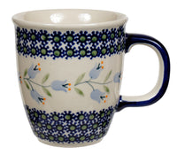 A picture of a Polish Pottery Mars Mug (Lily of the Valley) | K081T-ASD as shown at PolishPotteryOutlet.com/products/mars-mug-lily-of-the-valley
