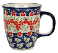 A picture of a Polish Pottery Mars Mug (Ring Around the Rosie) | K081U-P321 as shown at PolishPotteryOutlet.com/products/mars-mug-ring-around-the-rosie