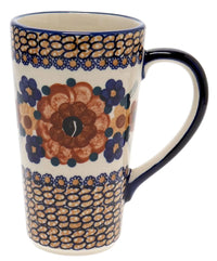 A picture of a Polish Pottery John's Mug (Bouquet in a Basket) | K083S-JZK as shown at PolishPotteryOutlet.com/products/johns-mug-bouquet-in-a-basket-k083s-jzk