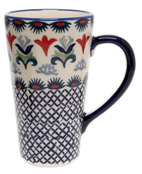 A picture of a Polish Pottery John's Mug (Scandinavian Scarlet) | K083U-P295 as shown at PolishPotteryOutlet.com/products/johns-mug-scandinavian-scarlet-k083u-p295