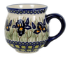 Polish Pottery Medium Belly Mug (Iris) | K090S-BAM at PolishPotteryOutlet.com