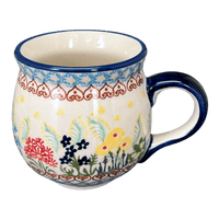 A picture of a Polish Pottery The Medium Belly Mug (Beautiful Botanicals) | K090S-DPOG as shown at PolishPotteryOutlet.com/products/the-medium-belly-mug-beautiful-botanicals-k090s-dpog