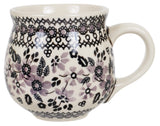 Mug, Belly Mug, 10 oz Medium in "Duet in Black & Grey" by Manufaktura | K090S-DPSC