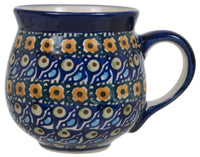 A picture of a Polish Pottery Medium Belly Mug (Olive Orchard) | K090S-DZ as shown at PolishPotteryOutlet.com/products/the-medium-belly-mug-olive-orchard