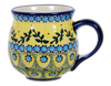 Polish Pottery Medium Belly Mug (Sunnyside Up) | K090S-GAJ at PolishPotteryOutlet.com