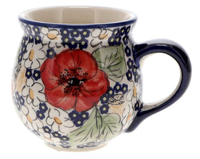 Polish Pottery The Medium Belly Mug (Poppies & Posies) | K090S-IM02 Additional Image at PolishPotteryOutlet.com