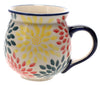 Polish Pottery Medium Belly Mug (Zinnia Bouquet) | K090S-IS05 at PolishPotteryOutlet.com