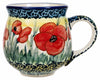 Polish Pottery Medium Belly Mug (Poppies in Bloom) | K090S-JZ34 at PolishPotteryOutlet.com