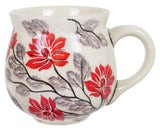 Mug, Belly Mug, 10oz Medium in "Evening Blossoms" by Manufaktura | K090S-KS01