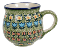 A picture of a Polish Pottery Medium Belly Mug (Amsterdam) | K090S-LK as shown at PolishPotteryOutlet.com/products/the-medium-belly-mug-amsterdam