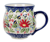 Polish Pottery Medium Belly Mug (Floral Fantasy) | K090S-P260 at PolishPotteryOutlet.com