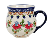 Mug, Belly Mug, 10oz Medium in "Mediterranean Blossoms" by Manufaktura | K090S-P274