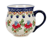 Polish Pottery Medium Belly Mug (Mediterranean Blossoms) | K090S-P274 at PolishPotteryOutlet.com