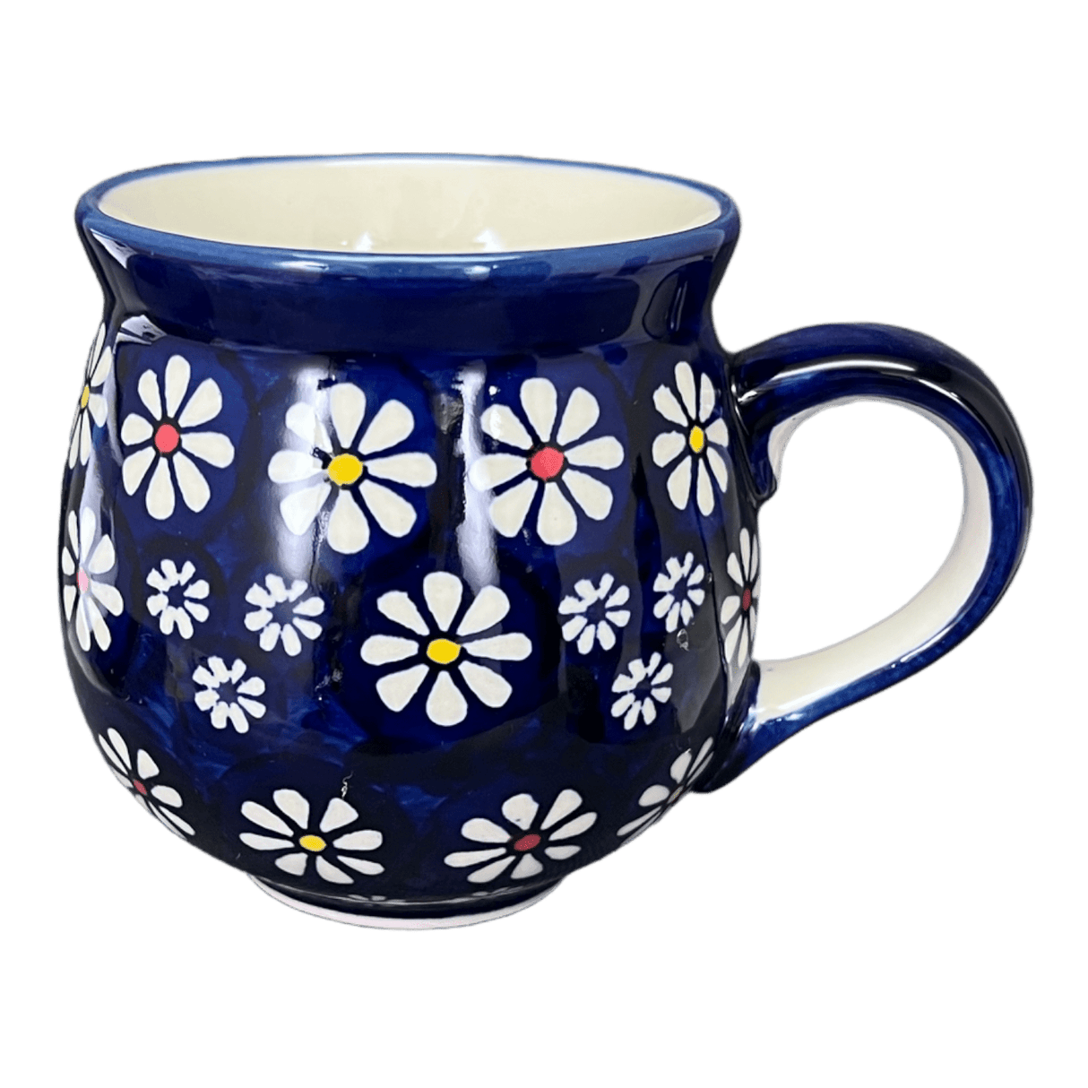 Mug, Belly Mug, 10 oz Medium in "Midnight Daisies" by Manufaktura | K090S-S002