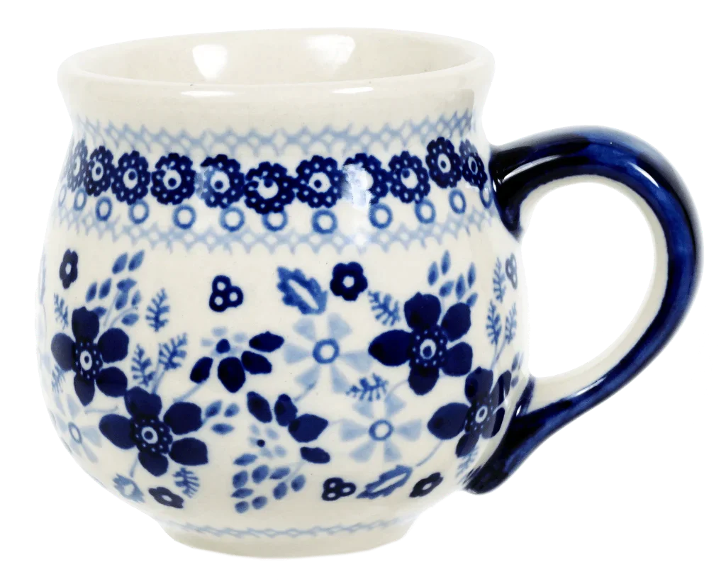 Mug, Belly Mug, 10oz Medium in "Duet in Blue" by Manufaktura | K090S-SB01