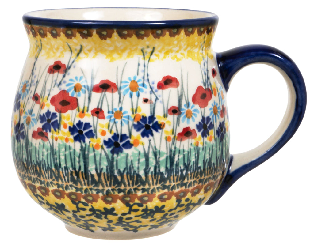 Mug, Belly Mug, 10oz Medium in "Sunlit Wildflowers" by Manufaktura | K090S-WK77