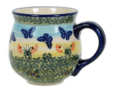 Mug, Belly Mug, 10oz Medium in "Butterflies in Flight" by Manufaktura | K090S-WKM